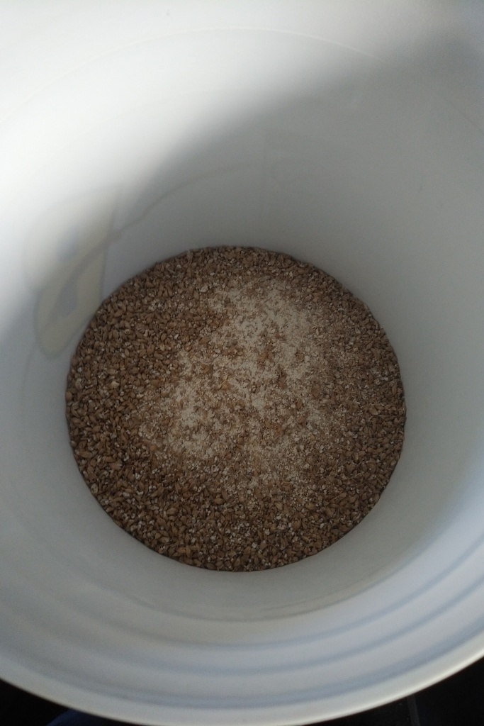 Grain in a bucket.
